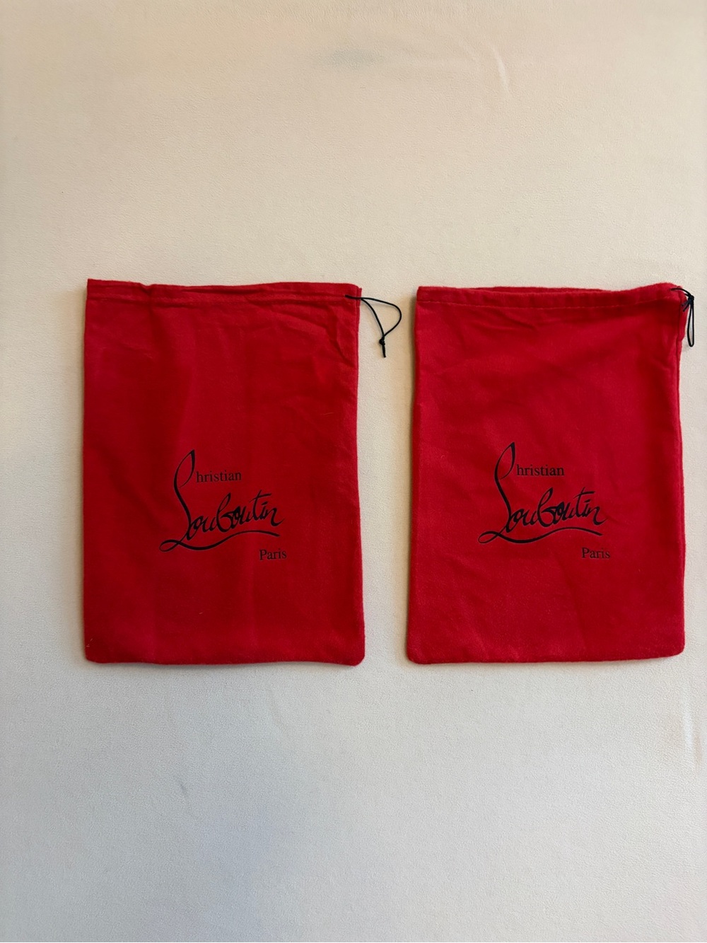 Christian Louboutin Red Drawstring Dust Bags (Pair)